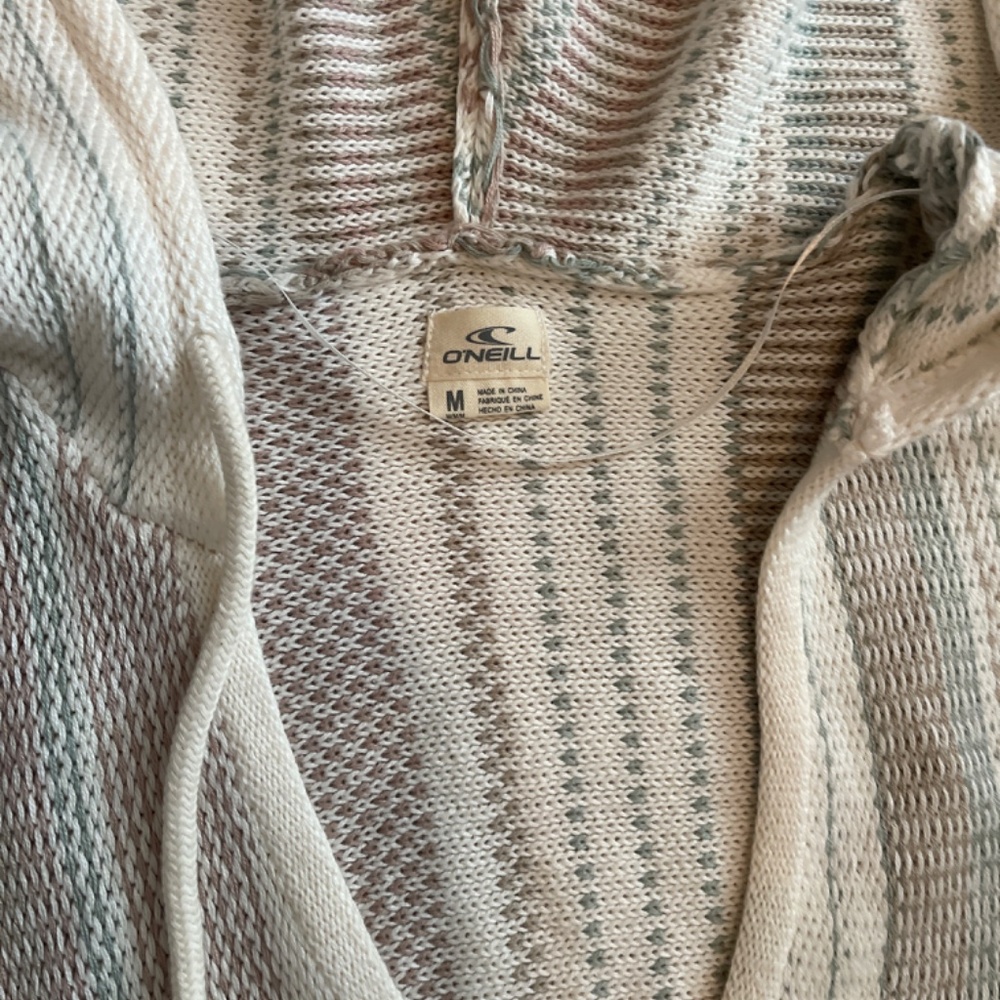 Women’s O’Neill Cable Knit V-Neck Long Sleeve Hooded Top / Hoodie / Sweater S-M - Picture 5 of 7